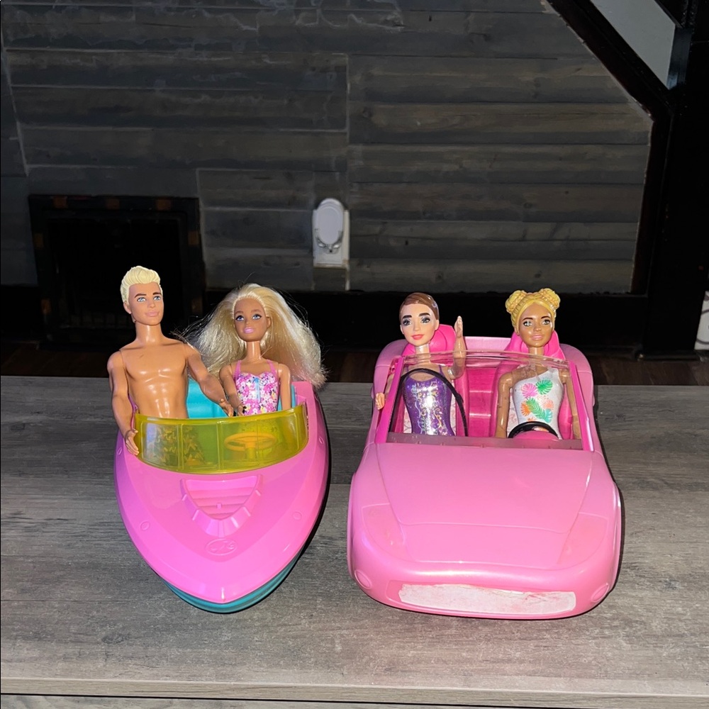 Barbie convertible toy car/Barbie Ocean Friends 16" Speed Boat with Folding Plat
